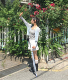 Ate frill punching see-through cardigan