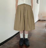 Coal Pintuck Cotton Banding Bermuda Pants