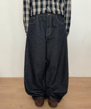 Pellet Stitch Cut Raw Denim Wide Pants