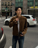 Suede strap racer jacket