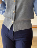 Billion V-neck Button Knit Cardigan Vest
