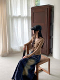 Romine lace color matching ribbed long sleeve cardigan