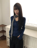 Muhi Button Heart Neck Long Sleeve T-shirt