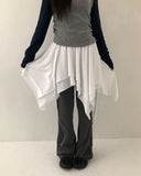 Arun Unbalanced Flare Layered Skirt
