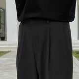 Sling deep tuck wide slacks