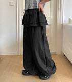 Hyuk Nylon Tiered Banding Skirt Pants
