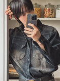 Fracture Western Brushed Denim Shirt