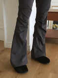 Carlin pin tuck pleated shirring banding long bootcut pants