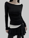 Tede Color Matching Layered T-Shirt