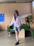 Gelato Summer Boxy See-through Hood Long Sleeve Shirt Cardigan