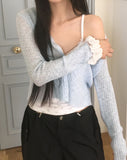 Yoring summer see-through rib cardigan