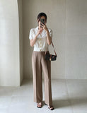 Hien Pin Tuck Span Wide Slacks