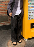 Pleated Wide Denim Pants