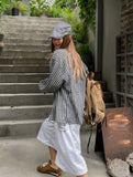 Delight semi-over summer check shirt