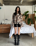 Vince damage checked hoodie jacket