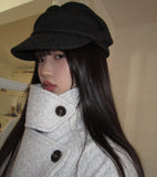 Eamon Boucle Double Two Button High Neck Quilted Short Coat