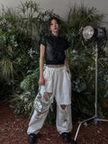 (UNISEX) Damage Balloon Wide Pants