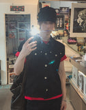 Kelden Cutout Short Sleeve Trucker Shacket