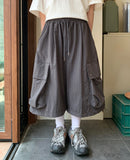 [unisex] Golit Rivet Nylon Banding Cargo Bermuda Pants