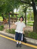 Ganz Color Matching Banding Bermuda Pants