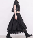 Lovely Lace Ribbon Balloon Layered Skirt