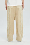 CABLE KNIT WIDE PANTS