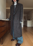 Grevy Herringbone Wool Coat