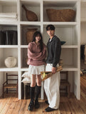 Basic Over Fit High-Neck Half Zip-Up Knit