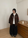 Cohidden Embroidery Printing Two-Way Over Hood Zip-Up