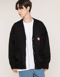 Bear Red Heart Embroidery Knit Cardigan