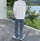 Formal grayish denim pants