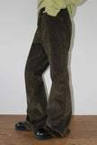 CURVED CORDUROY BOOTCUT PANTS