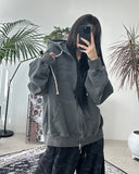 Hamel Pigment Embroidery Hooded Zip-up