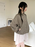 Lapen Shining Pearl Coated String Zip-Up Jumper
