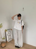 [unisex] Nonoka Banding Stripe Wide Linen Pants - Linen 60