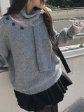 Corning Muffler Button V-Neck Knit Set