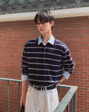 Kesio Multi-Stripe Henley Neck Knit