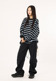 Deep solid cargo cotton pants