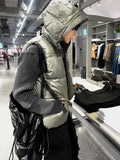 Metal Khaki Hood COSYHARU Banding Padding Vest