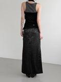 Cowl Neck Draped Layered Halter Top