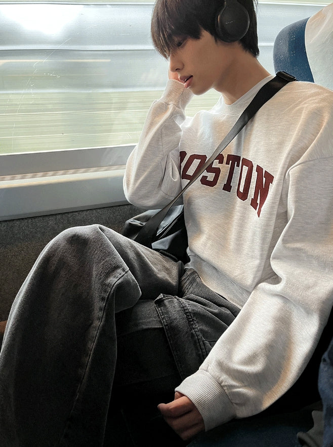【COSYHARU】Boston Sweatshirt Overfit COSYHARU (コシハル) - ボストンスウェットオーバーフィット