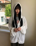 Okyu See-Through Hood Zip-Up