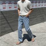 Cable collar short sleeve knit