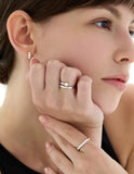 Essence Silver (W) Lab Diamond Coil Ring 0.3CT