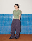 Reverse Stitch Crop T-shirt
