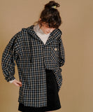 Bay Overfit Check Hood Shirt