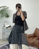 DL Layered Check Skirt