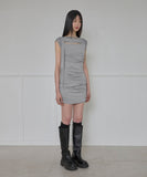 Asymmetrical Draped Strap Roll-Up Dress