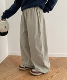 [BAONHAUS] Gokobu Color Cotton Banding Wide Pants