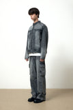 SNAP BIKER DENIM JACKET